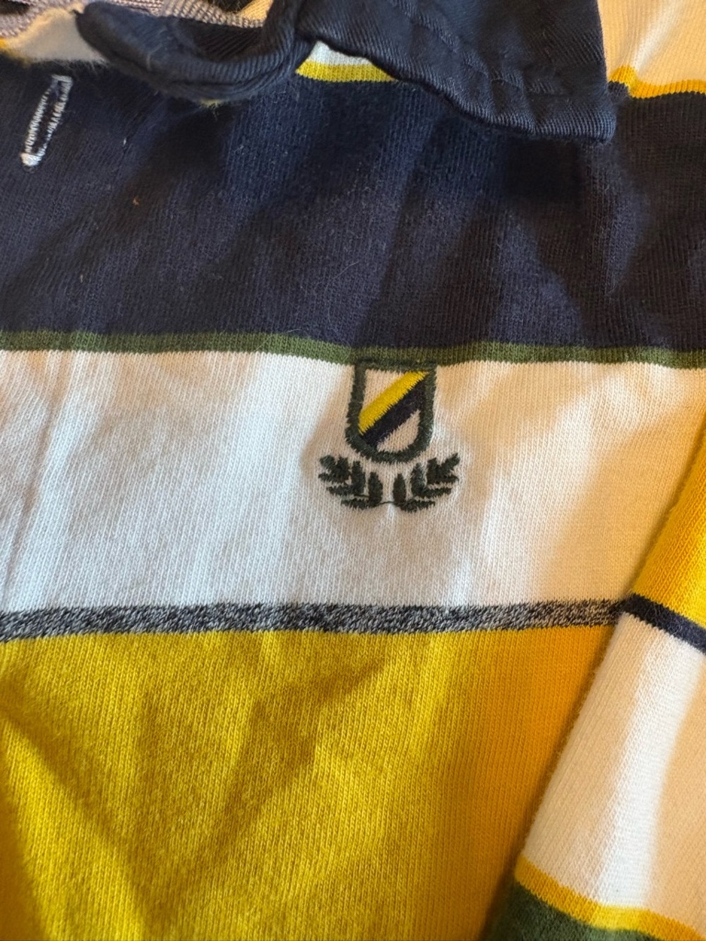 Mayoral Striped Rugby Shirt – Yellow, Green & Navy - Picture 3 of 4